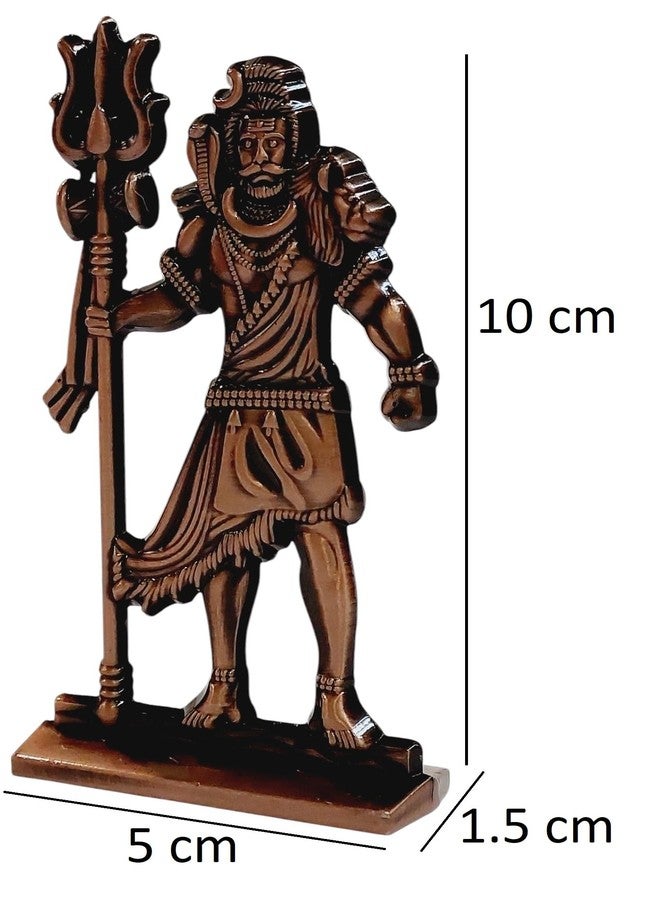 ARTISKRITI Shivji Trishul Damru and Aum Idol for Mandir, Shiva Idol Car Dashboard Decoration Items Statue Metal Showpiece for Pooja Room Home Decor (Antique Copper) - Image 2
